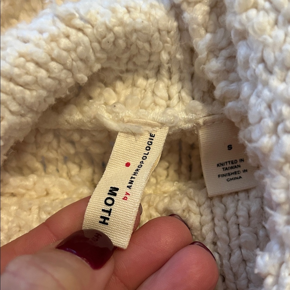 moth by Anthropologie sweater! Small, cream colored. Worn once